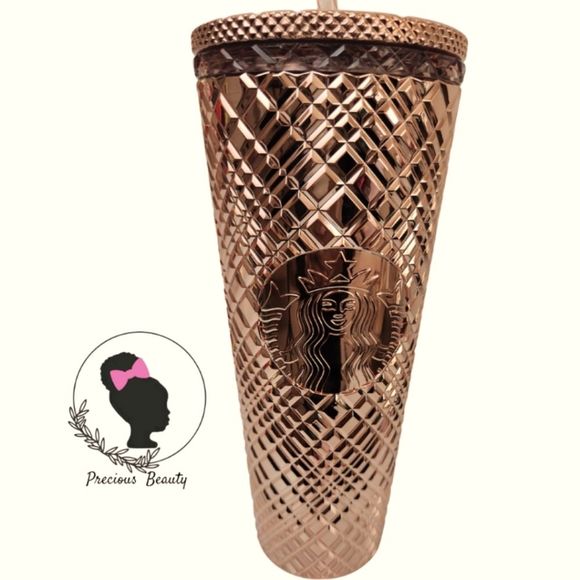 Starbucks Other - Starbucks NWT Champagne Gold Venti Iced Coffee Holiday Jeweled Tumbler 2023
